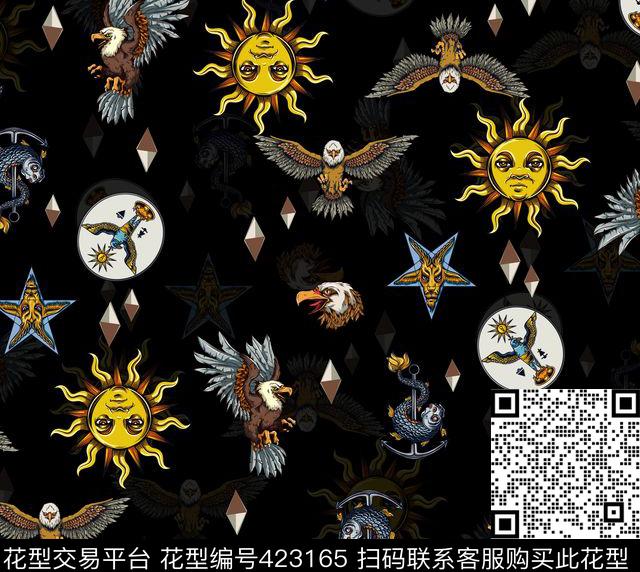 插画复古个性传统印花华亿平台下载（图片编号: 423165） - 瓦栏（Walan）