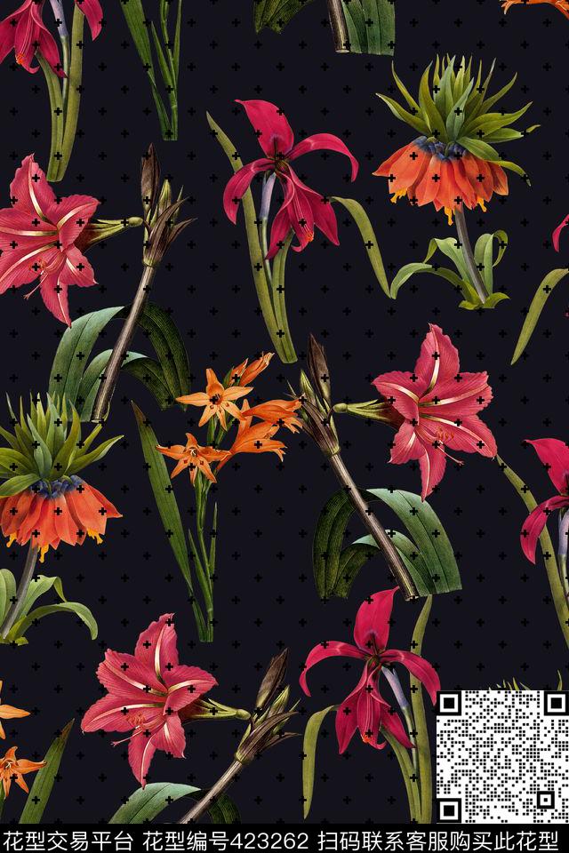 几何星点休闲风植物花卉数码印花华亿平台下载（图片编号: 423262） - 瓦栏（Walan）