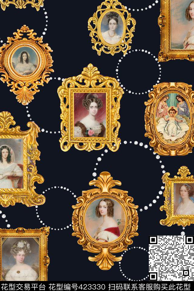 复古油画相框数码印花华亿平台下载（图片编号: 423330） - 瓦栏（Walan）