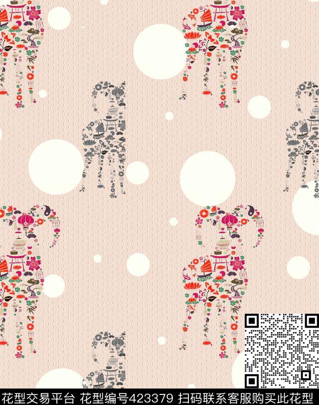 花卉流行羊传统印花华亿平台下载（图片编号: 423379） - 瓦栏（Walan）