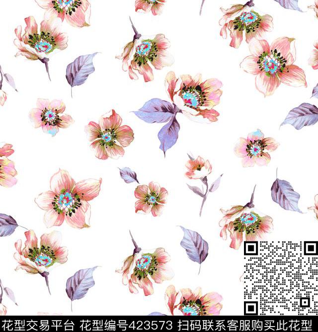 浪漫牡丹花时尚简约数码印花华亿平台下载（图片编号: 423573） - 瓦栏（Walan）