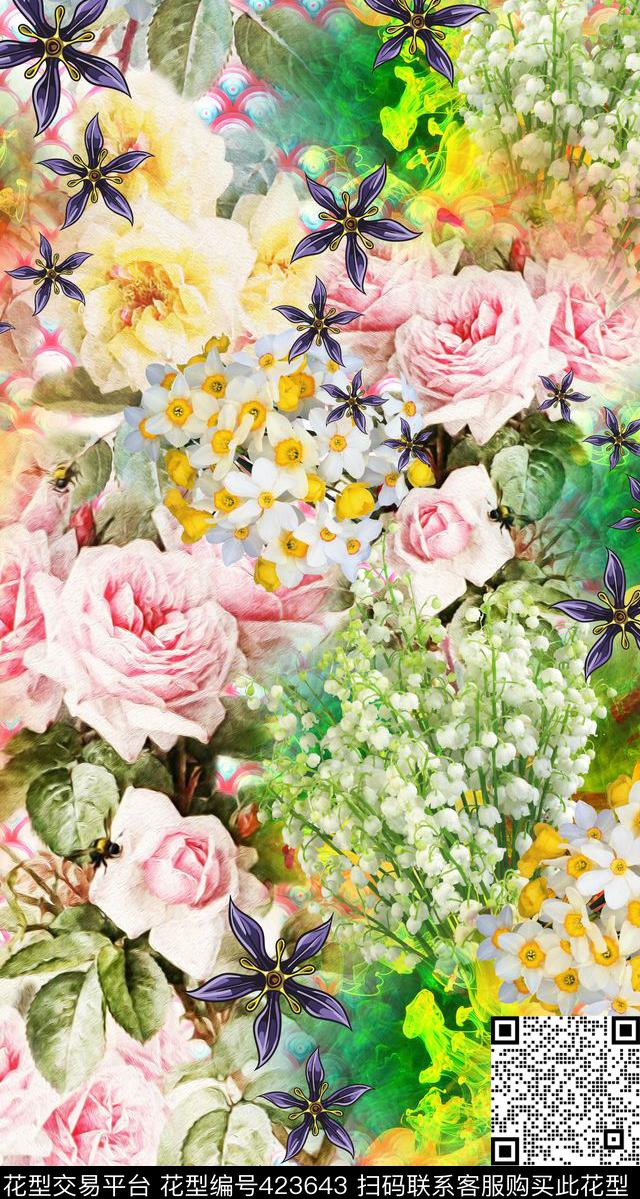 彩色服装机理数码印花华亿平台下载（图片编号: 423643） - 瓦栏（Walan）