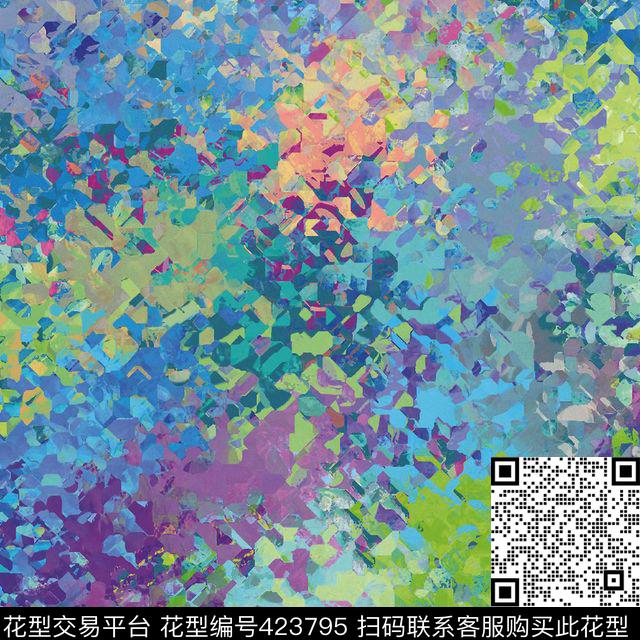 不规则抽象叶子数码印花华亿平台下载（图片编号: 423795） - 瓦栏（Walan）