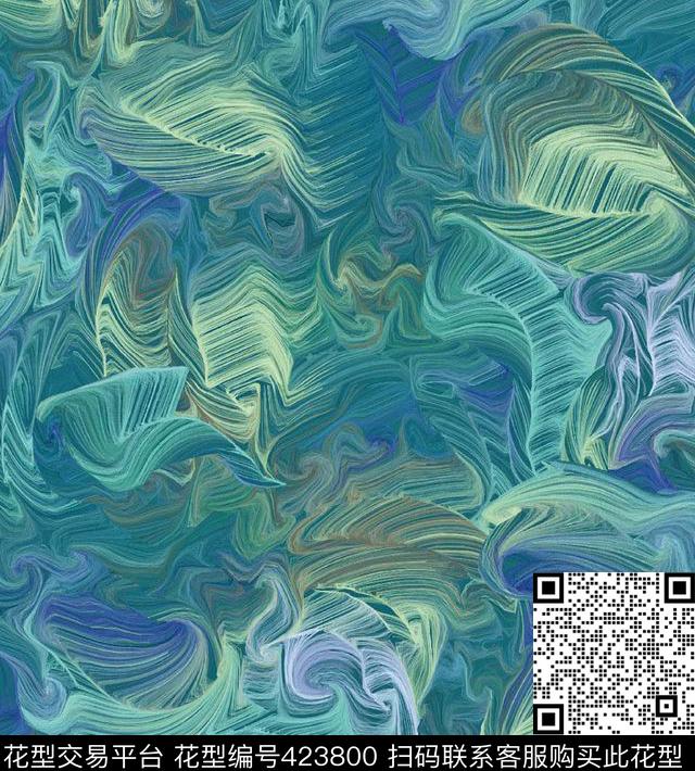 扭曲线条不规则数码印花华亿平台下载（图片编号: 423800） - 瓦栏（Walan）