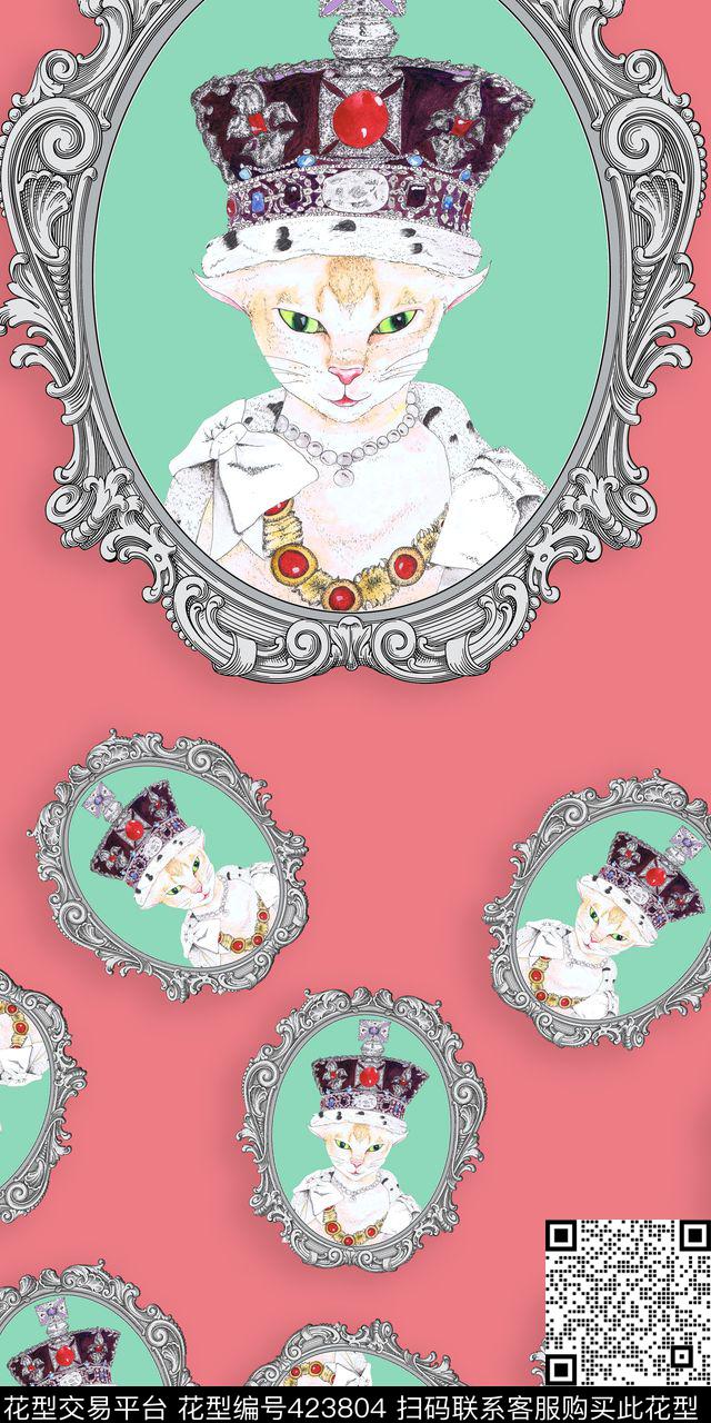 猫科皇后画框数码印花华亿平台下载（图片编号: 423804） - 瓦栏（Walan）