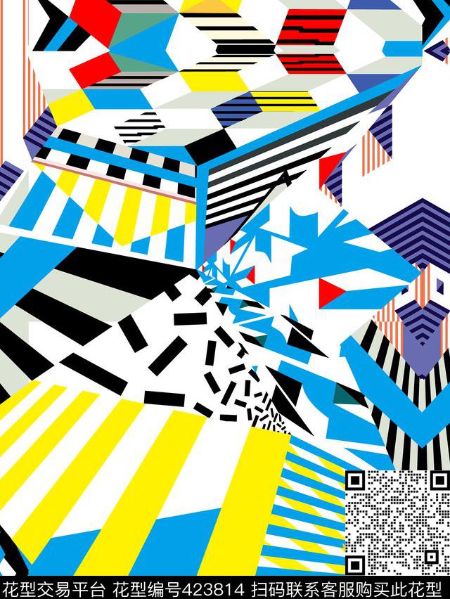 几何欧美高端传统印花华亿平台下载（图片编号: 423814） - 瓦栏（Walan）