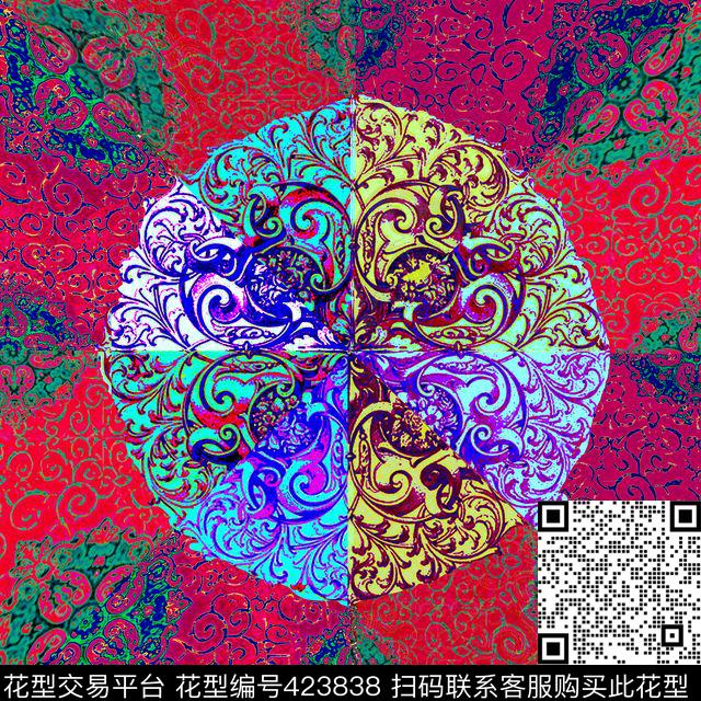 巴洛克地毯纹样复古传统印花华亿平台下载（图片编号: 423838） - 瓦栏（Walan）