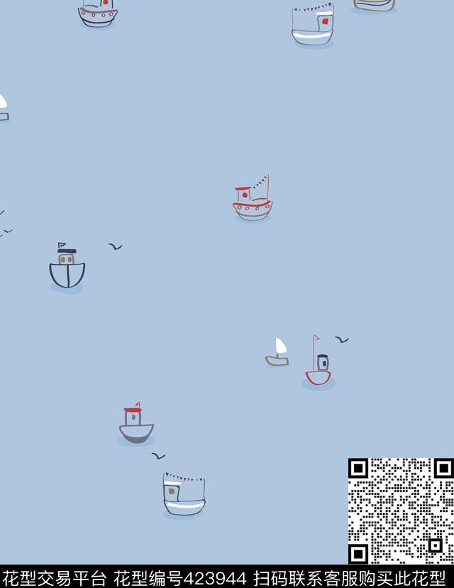 帆船夏威夷风情传统印花华亿平台下载（图片编号: 423944） - 瓦栏（Walan）