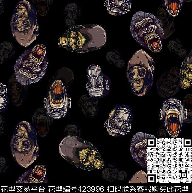 T恤大猩猩男装传统印花华亿平台下载（图片编号: 423996） - 瓦栏（Walan）