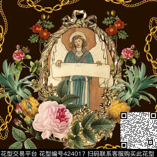 花卉男装欧式宫廷风数码印花华亿平台下载（图片编号: 424017） - 瓦栏（Walan）