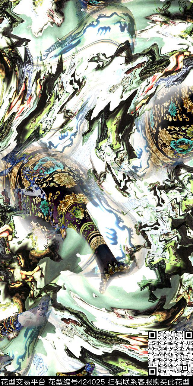 抽象肌理瓷器数码数码印花华亿平台下载（图片编号: 424025） - 瓦栏（Walan）