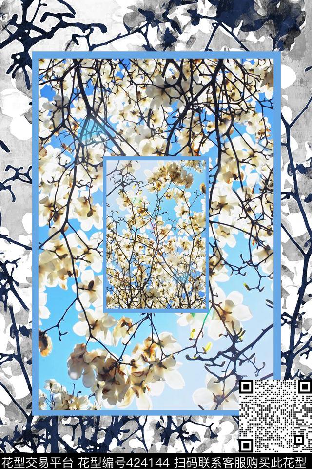 男装定位花蓝天数码印花华亿平台下载（图片编号: 424144） - 瓦栏（Walan）