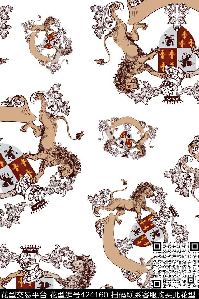 徽章欧美英伦风传统印花华亿平台下载（图片编号: 424160） - 瓦栏（Walan）