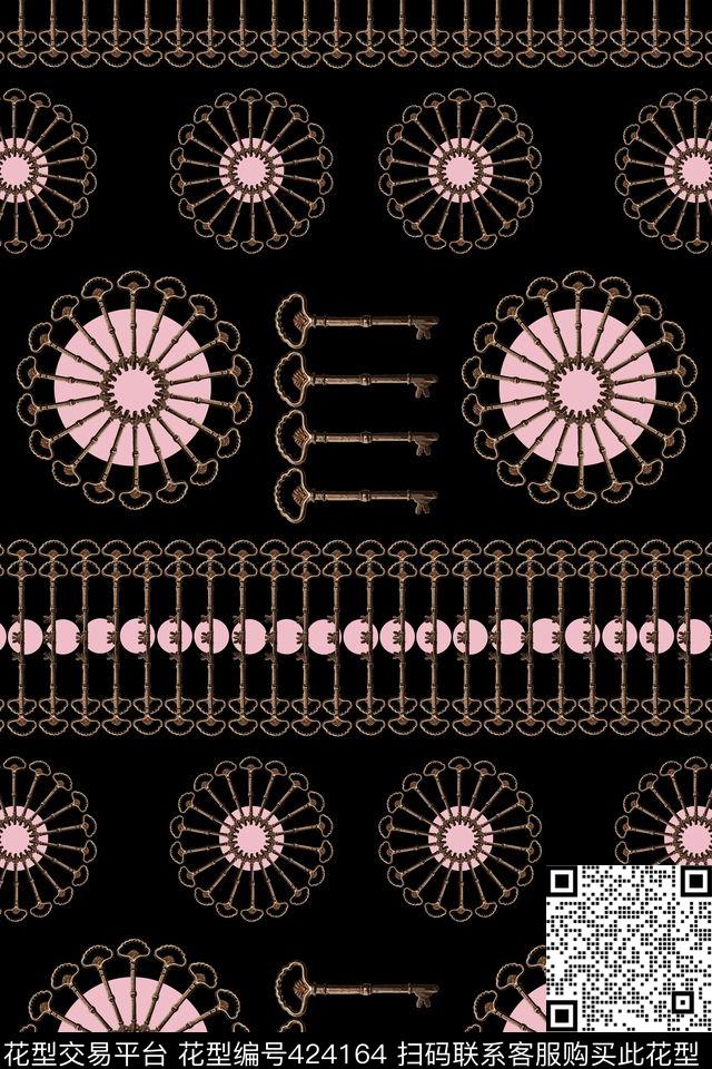 复古时尚个性钥匙传统印花华亿平台下载（图片编号: 424164） - 瓦栏（Walan）