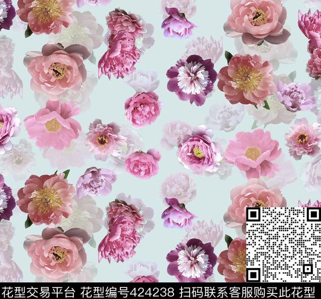 粉红色浪漫风时尚数码印花华亿平台下载（图片编号: 424238） - 瓦栏（Walan）