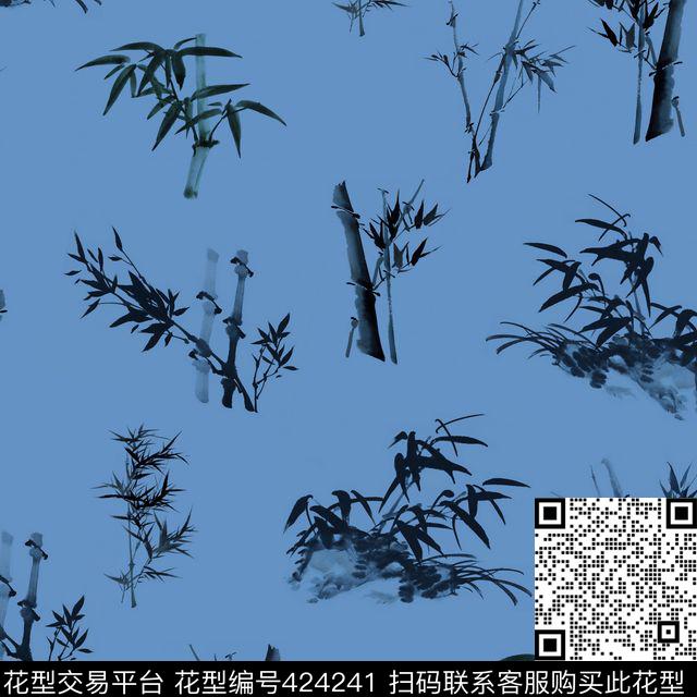 清新水墨中国风传统印花华亿平台下载（图片编号: 424241） - 瓦栏（Walan）