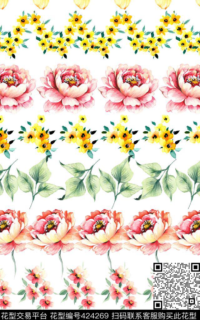 个性流行时尚手绘数码印花华亿平台下载（图片编号: 424269） - 瓦栏（Walan）