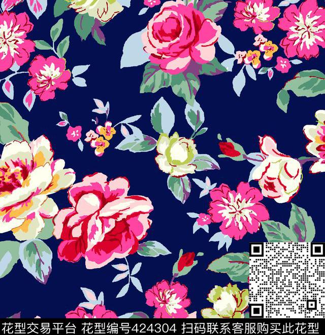 田园风小花花卉花卉传统印花华亿平台下载（图片编号: 424304） - 瓦栏（Walan）