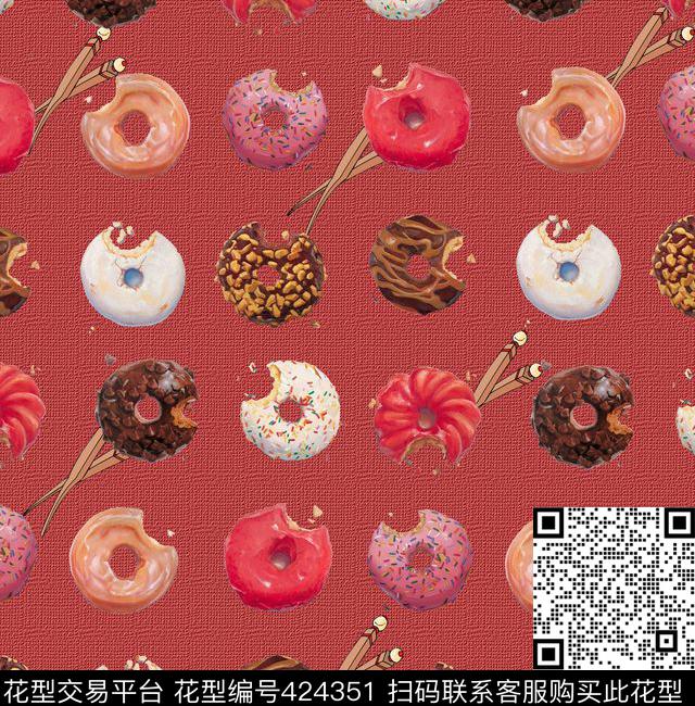 甜甜圈筷子童装华亿平台数码印花华亿平台下载（图片编号: 424351） - 瓦栏（Walan）