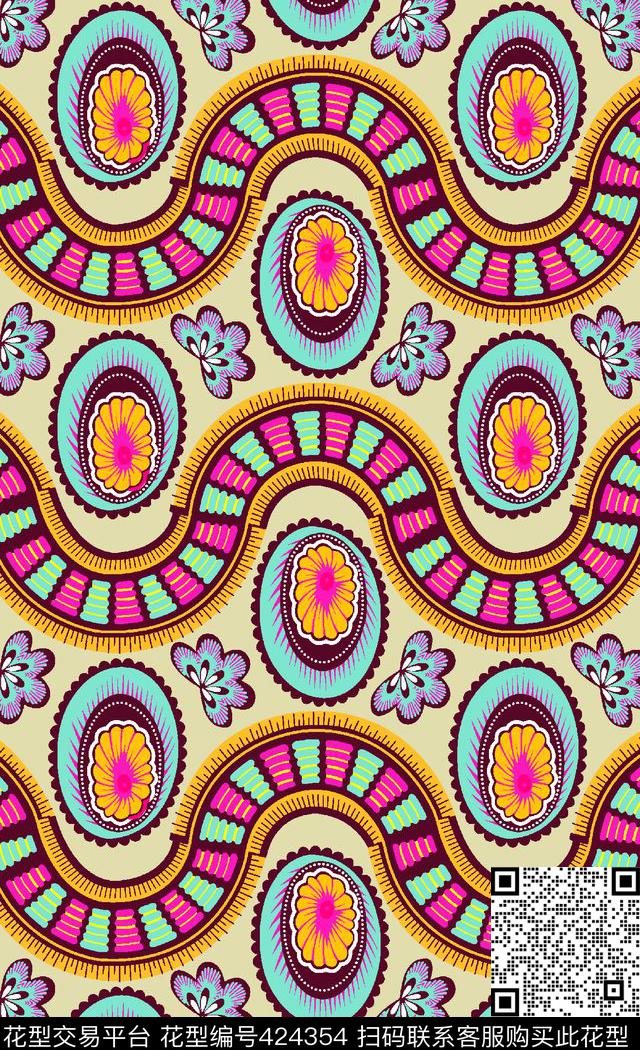 多彩民族的色彩亮丽传统印花华亿平台下载（图片编号: 424354） - 瓦栏（Walan）