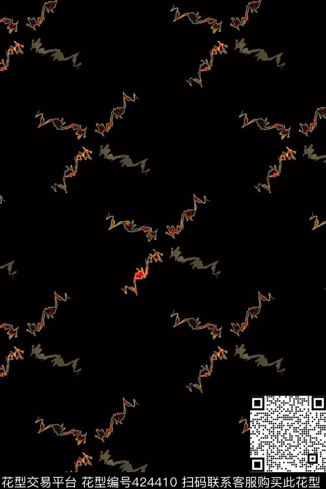 火焰简约抽象数码印花华亿平台下载（图片编号: 424410） - 瓦栏（Walan）