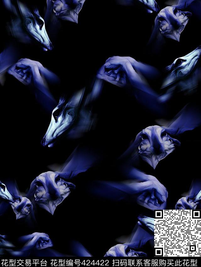 动物动物头滤色传统印花华亿平台下载（图片编号: 424422） - 瓦栏（Walan）