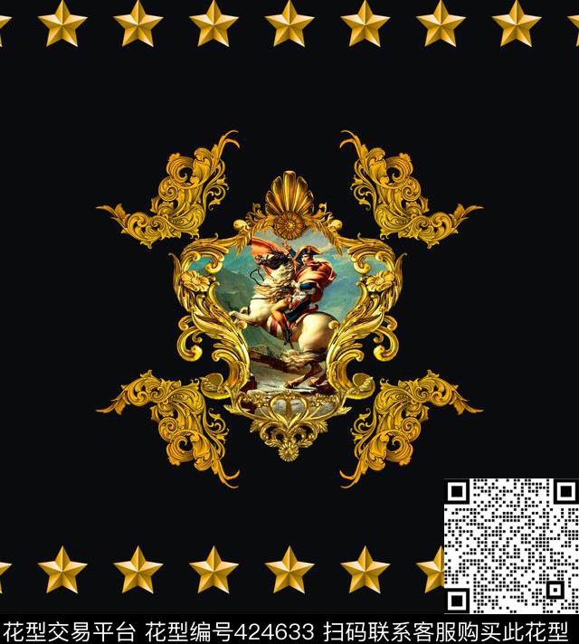 定位印花欧式骑士数码印花华亿平台下载（图片编号: 424633） - 瓦栏（Walan）