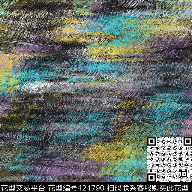 几何竖条五彩数码印花华亿平台下载（图片编号: 424790） - 瓦栏（Walan）