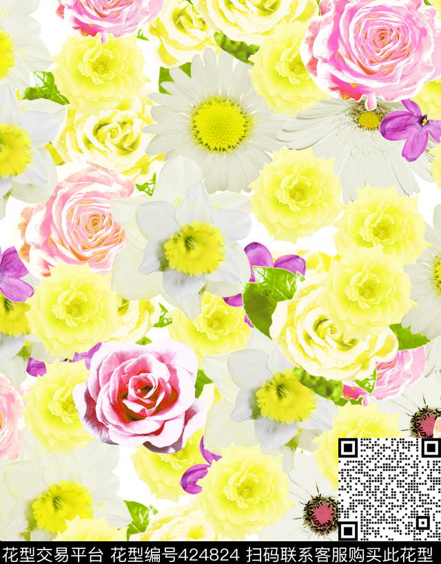 花朵碎花循环数码印花华亿平台下载（图片编号: 424824） - 瓦栏（Walan）