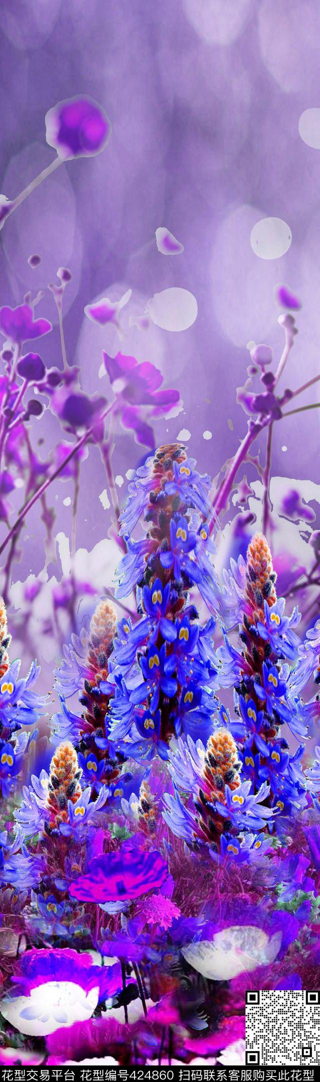 女装裙摆时尚数码印花华亿平台下载（图片编号: 424860） - 瓦栏（Walan）