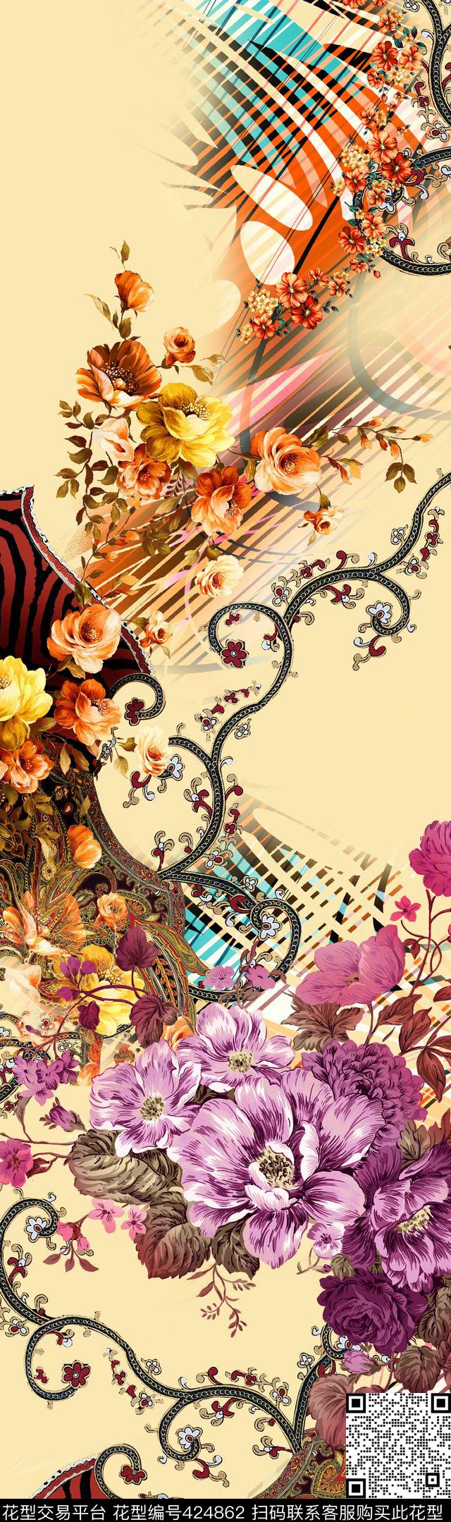 民族风中国风家纺数码印花华亿平台下载（图片编号: 424862） - 瓦栏（Walan）