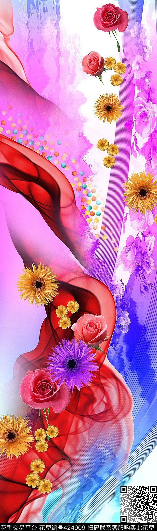 服装女装裙子数码印花华亿平台下载（图片编号: 424909） - 瓦栏（Walan）