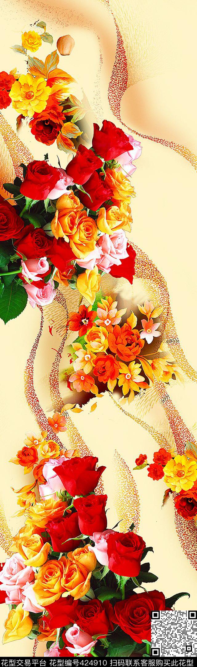 服装女装裙子数码印花华亿平台下载（图片编号: 424910） - 瓦栏（Walan）