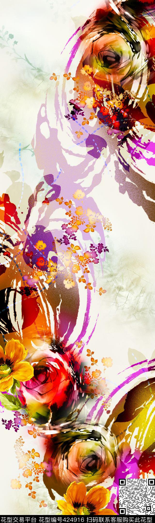 青花瓷中国风裙子数码印花华亿平台下载（图片编号: 424916） - 瓦栏（Walan）