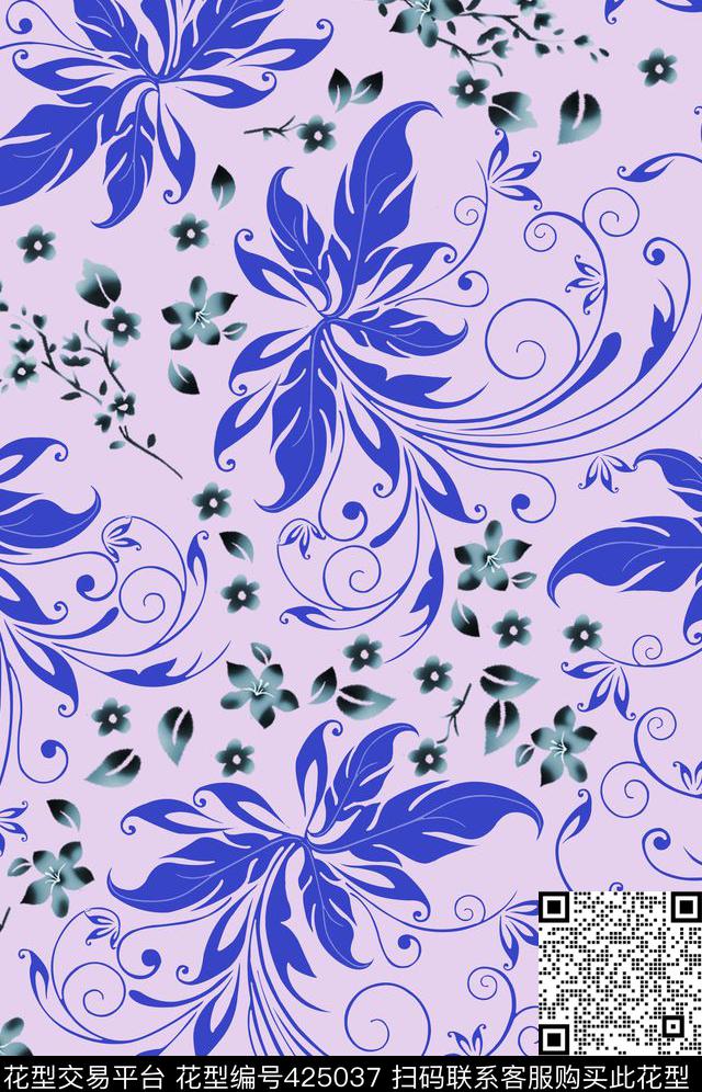 L.D~手绘L.D~花卉L.D~中国风传统印花华亿平台下载（图片编号: 425037） - 瓦栏（Walan）