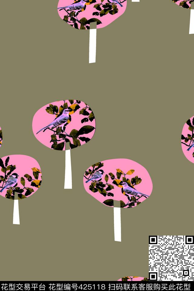 中国风花鸟2016春夏数码印花华亿平台下载（图片编号: 425118） - 瓦栏（Walan）