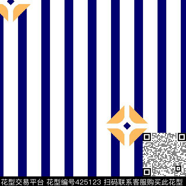 竖条小方块几何传统印花华亿平台下载（图片编号: 425123） - 瓦栏（Walan）