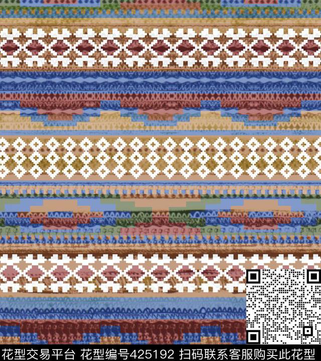 休闲传统纹样抽象几何数码印花华亿平台下载（图片编号: 425192） - 瓦栏（Walan）