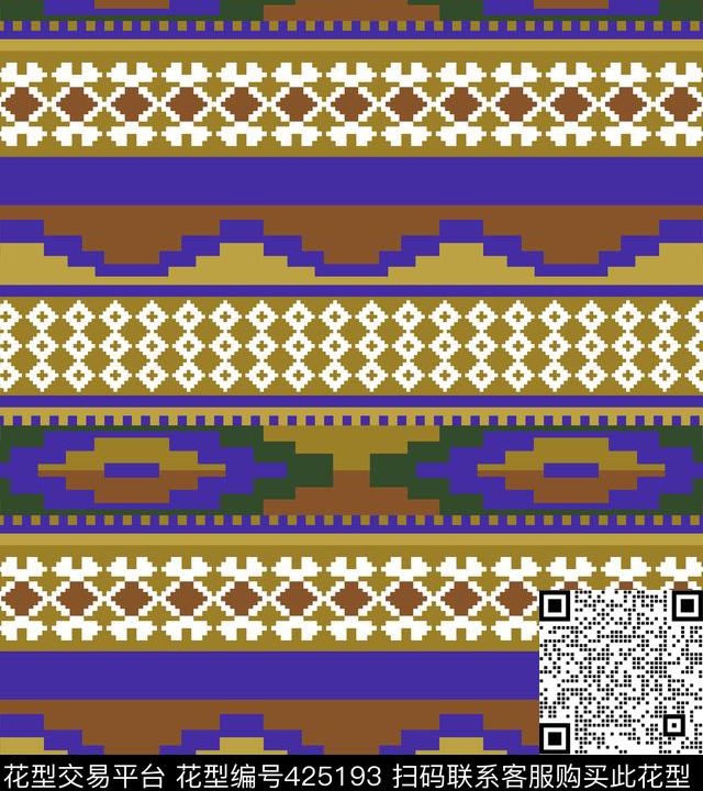 休闲传统纹样抽象几何数码印花华亿平台下载（图片编号: 425193） - 瓦栏（Walan）