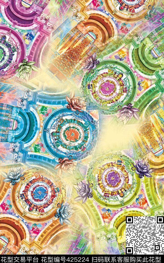 4色古堡传统印花华亿平台下载（图片编号: 425224） - 瓦栏（Walan）