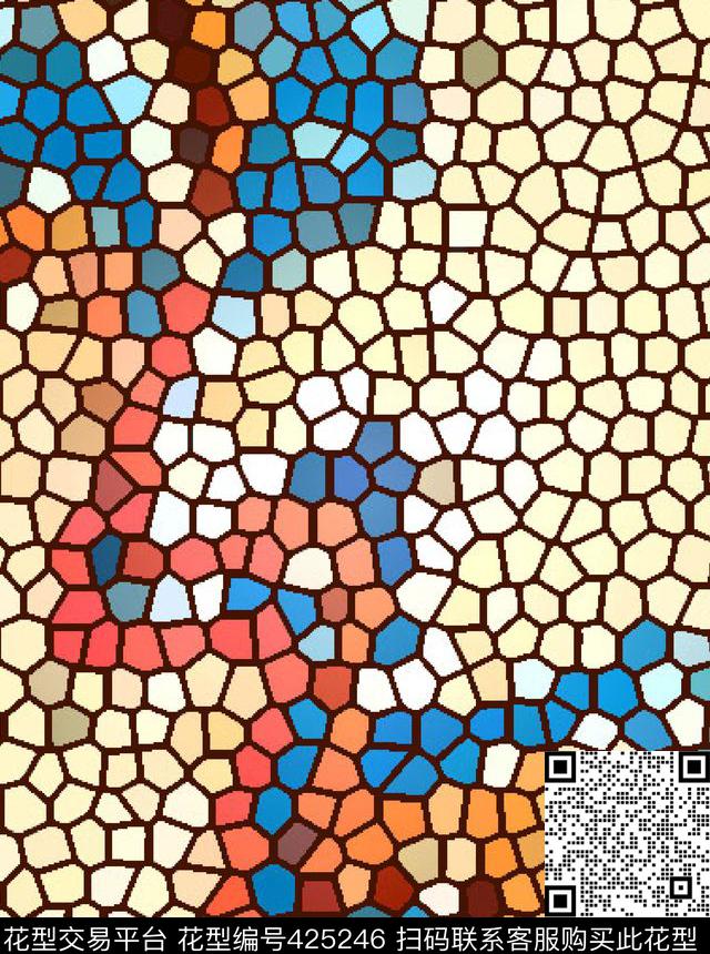 面料中式格子数码印花华亿平台下载（图片编号: 425246） - 瓦栏（Walan）