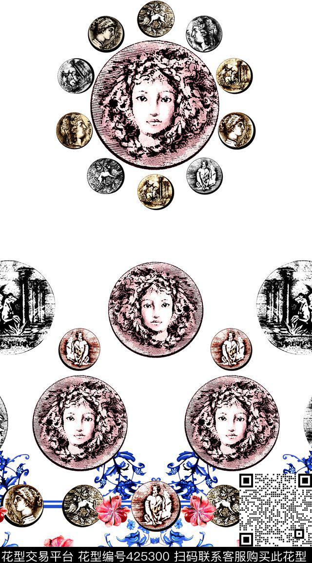 大牌花朵花纹数码印花华亿平台下载（图片编号: 425300） - 瓦栏（Walan）