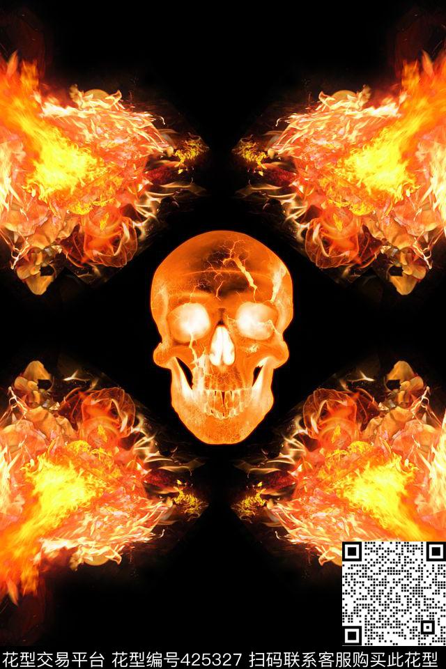 男款女款时尚嘻哈摇滚重金属传统印花华亿平台下载（图片编号: 425327） - 瓦栏（Walan）