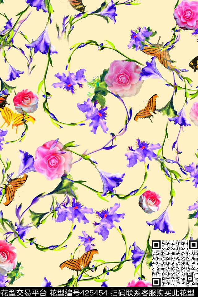 清爽小花雅致数码印花华亿平台下载（图片编号: 425454） - 瓦栏（Walan）