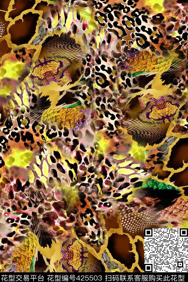 豹纹动物纹虎皮数码印花华亿平台下载（图片编号: 425503） - 瓦栏（Walan）