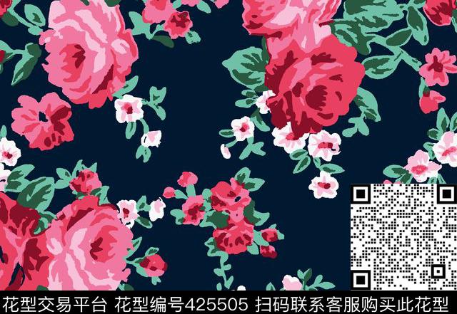 花夲流行时尚小碎花传统印花华亿平台下载（图片编号: 425505） - 瓦栏（Walan）