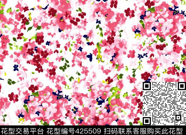 流行时尚花夲小清晰传统印花华亿平台下载（图片编号: 425509） - 瓦栏（Walan）