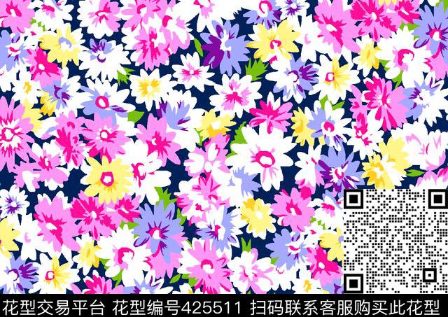 流行时尚花夲清晰传统印花华亿平台下载（图片编号: 425511） - 瓦栏（Walan）