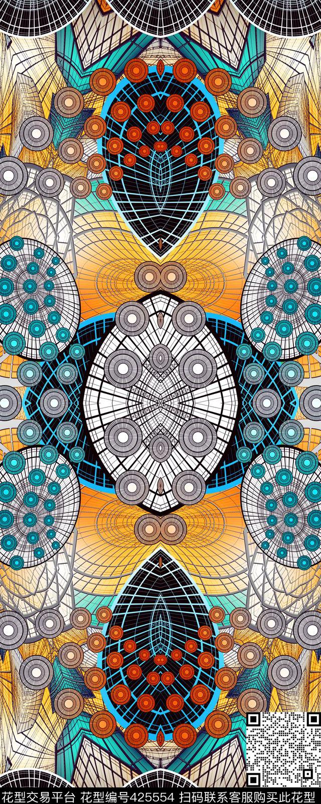 抽象对称定位运动数码印花华亿平台下载（图片编号: 425554） - 瓦栏（Walan）