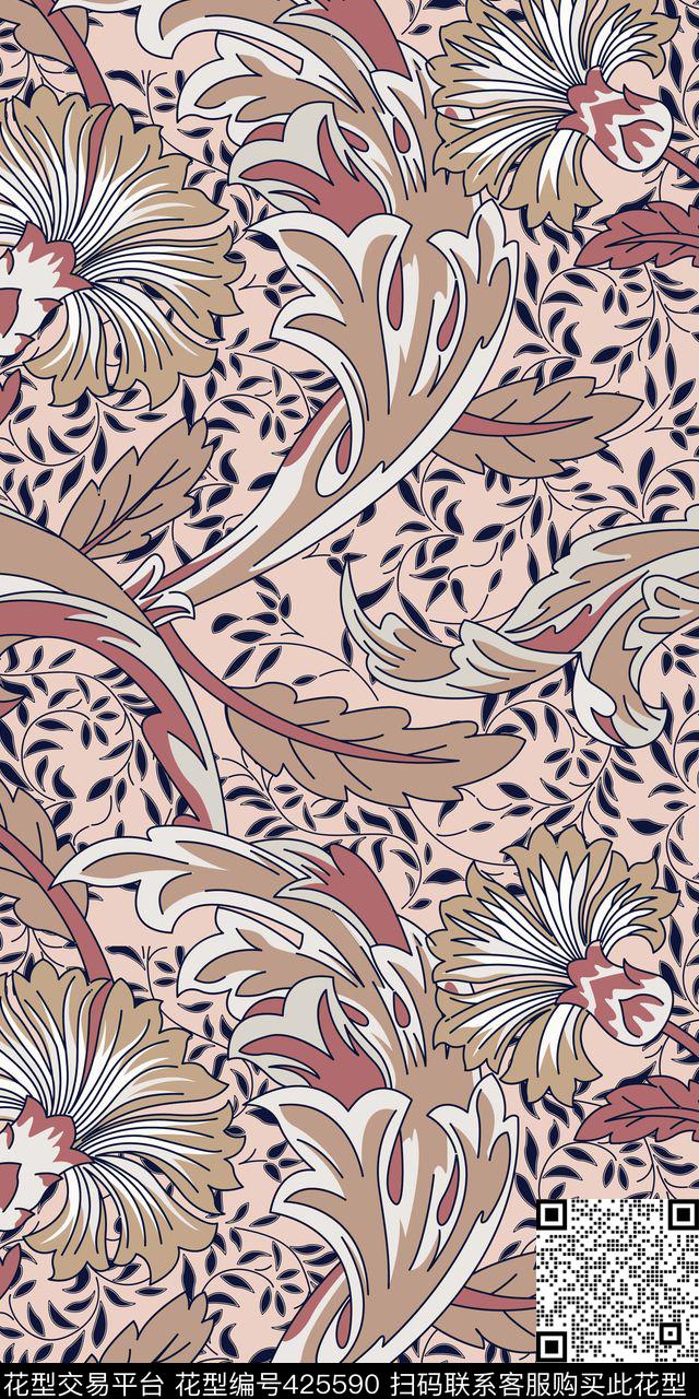 传统印花家纺莫里斯传统印花华亿平台下载（图片编号: 425590） - 瓦栏（Walan）